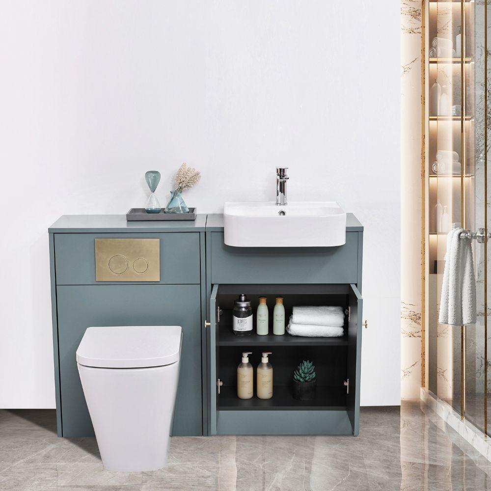 Manor Twilight Blue Combination Bathroom Suite - Vanity Unit with WC unit & Toilet - 1200mm