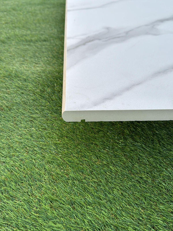 Carrara Marble Porcelain Bullnose for Coping and Edging - 900x450x20mm