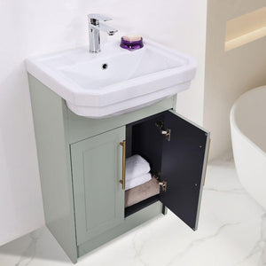 Imperial Sage Green Freestanding Vanity Unit - 600mm
