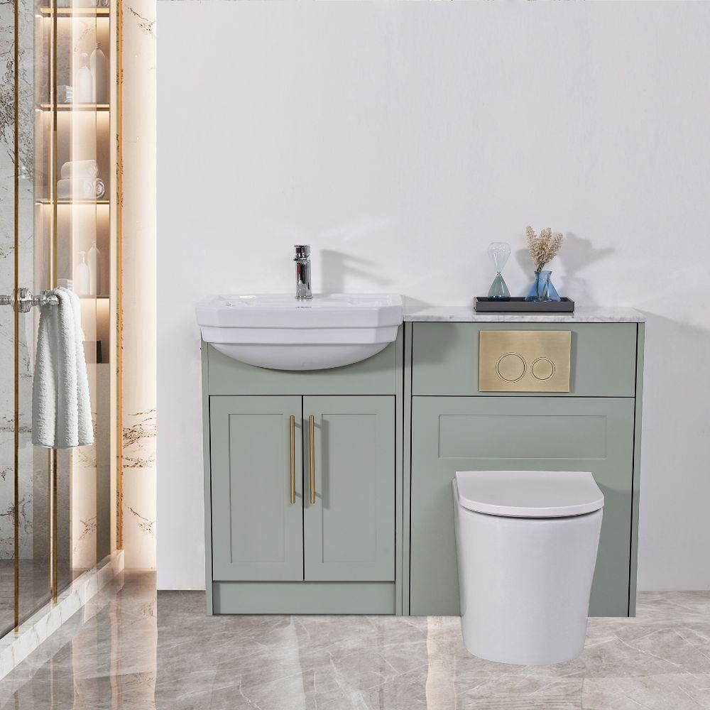 mperial Sage Green Combination Bathroom Suite - Vanity Unit with WC unit & Toilet - 1200mm