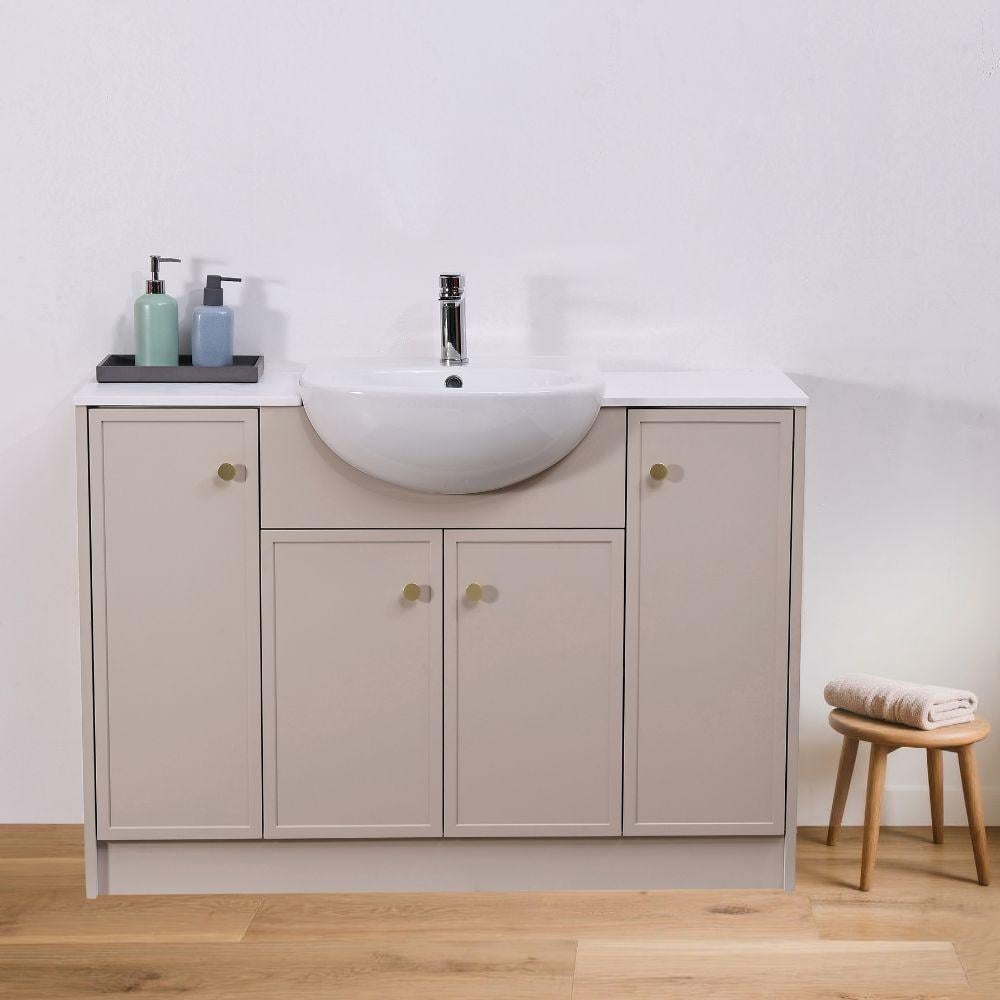Hampton Light Beige Freestanding Vanity Unit - 1200mm