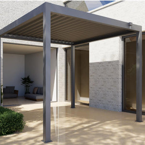 Shadow Nord Steel Pergola in Graphite Grey - 3 x 4m Free Standing