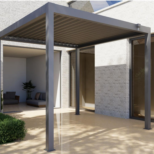 Shadow Nord Steel Pergola in Graphite Grey - 3 x 4m Free Standing