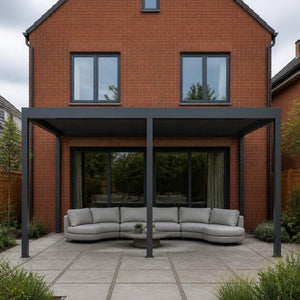 Shadow Nord Steel Pergola in Graphite Grey - 3 x 6m Free Standing