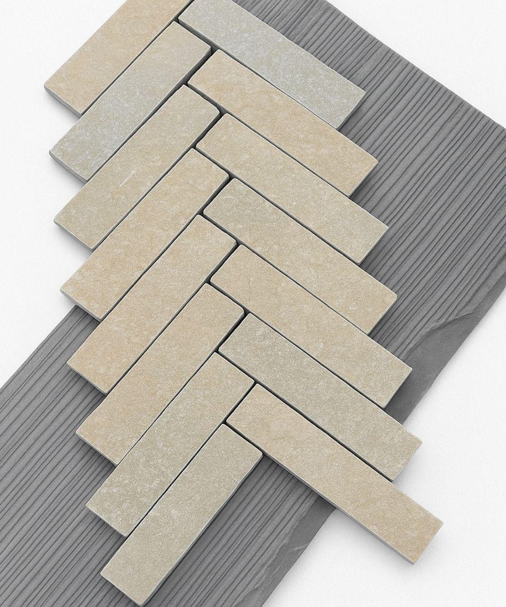Tandur Yellow Tumbled Natural Limestone Outdoor Slim Sett Pavers - 200x50x40mm