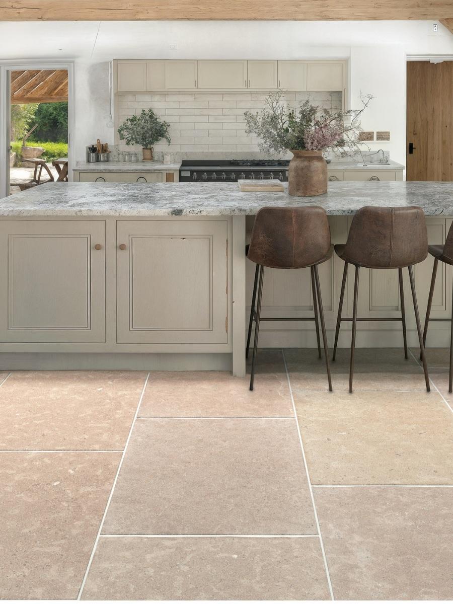 Dijon Honed Tumbled Limestone Tiles - 900x600x15mm