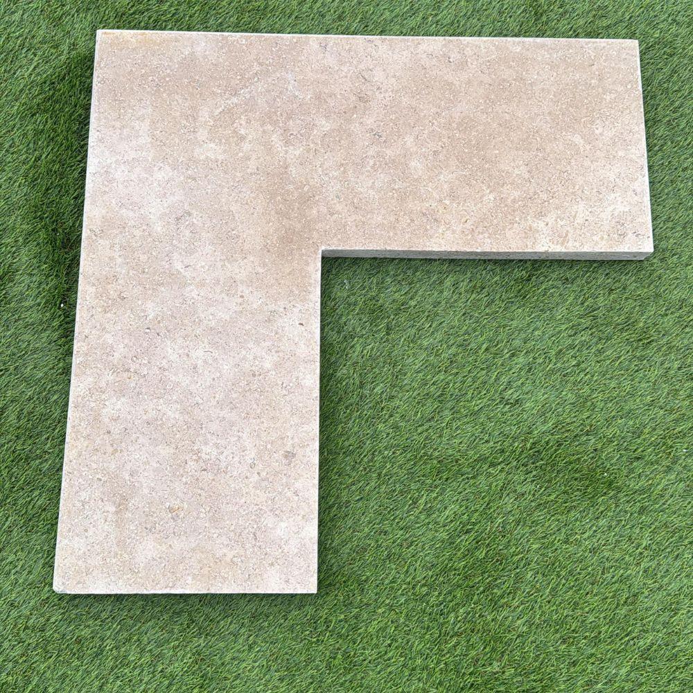 Dijon Limestone Corner Wall Coping - 600x250x30mm