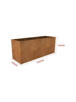Corten Steel Planter - 1200x400x400mm - Pre-Rusted