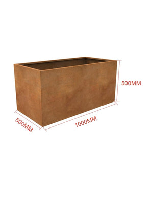 Corten Steel Planter - 1000x500x500mm - Pre-Rusted