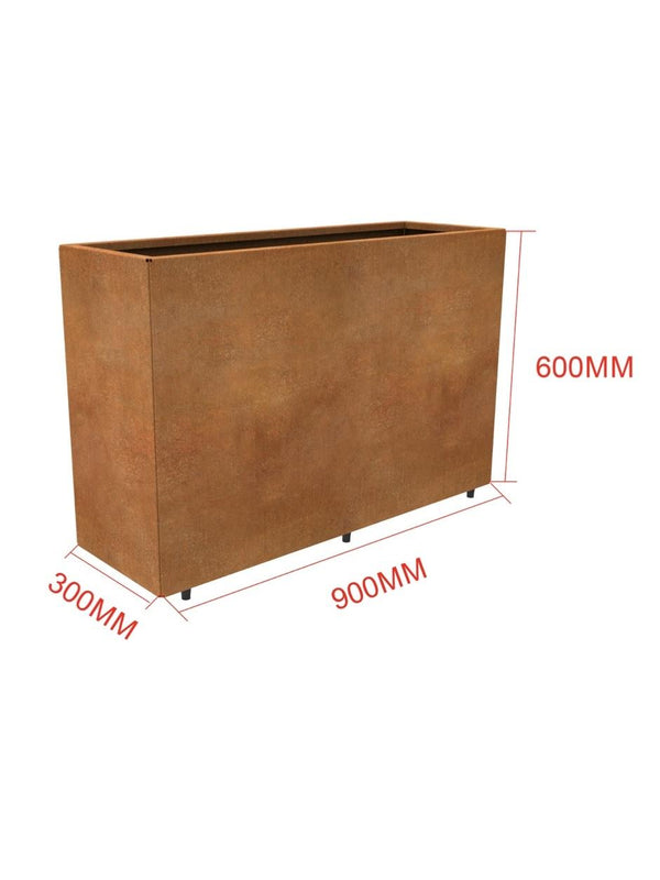 Corten Steel Planter - 900x300x600mm - Pre-Rusted