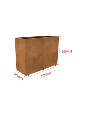 Corten Steel Planter - 800x300x600mm - Pre-Rusted