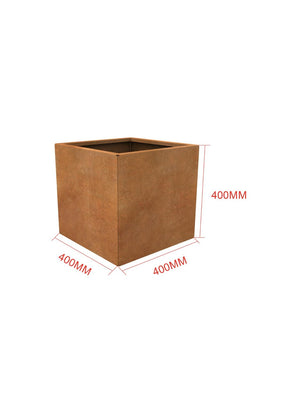 Corten Steel Planter - 400x400x400mm - Pre-Rusted