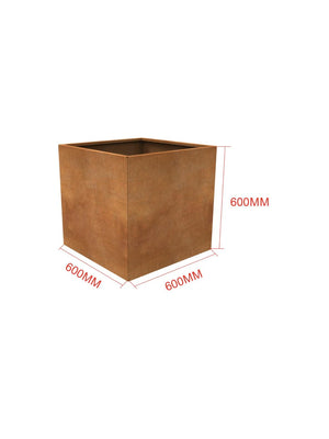Corten Steel Planter - 600x600x600mm - Pre-Rusted