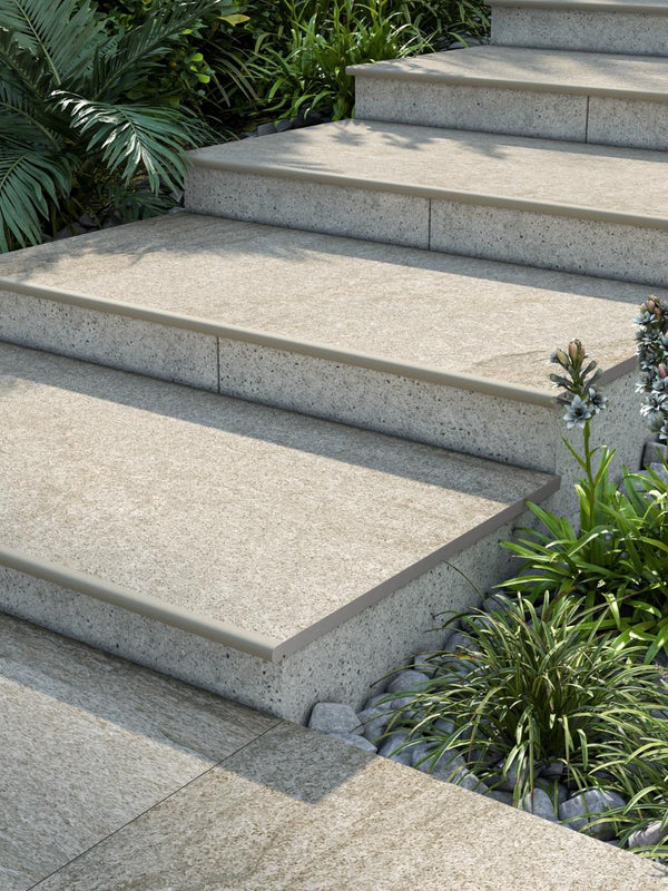 Valencia Beige Porcelain Bullnose Tiles - 900x450x20mm