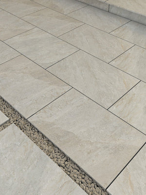 Valencia Beige Outdoor Porcelain Paving Slabs - 900x600x20mm