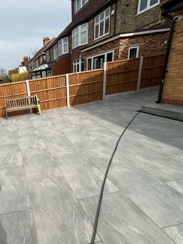Valencia Grey Outdoor Porcelain Paving Slabs - 900x600x20mm