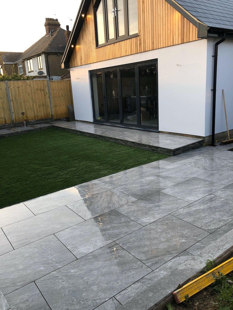 Valencia Grey Virtue Vitrified Porcelain Paving Slabs - 900x600 Pack