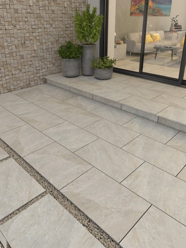Valencia Beige Porcelain Paving Slabs - 800x800mm