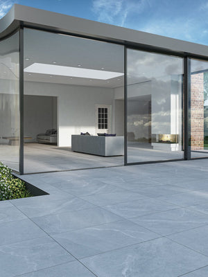 Roca White Outdoor Porcelain Paving Tiles - 900x600x16mm