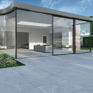 Roca White Outdoor Porcelain Paving Tiles - 900x600x16mm