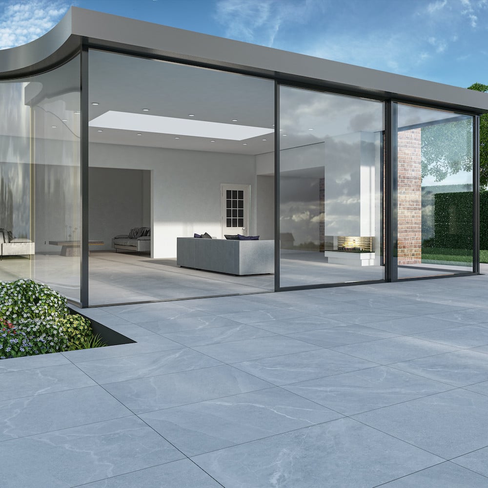 Roca White Outdoor Porcelain Slabs - 900x600x20mm

