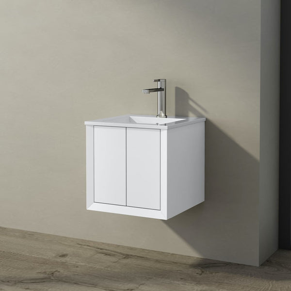 Vatican Matt White Cloakroom Vanity - 400mm