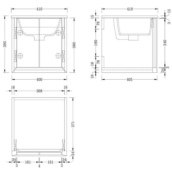 Vatican Matt Black Cloakroom Vanity - 400mm
