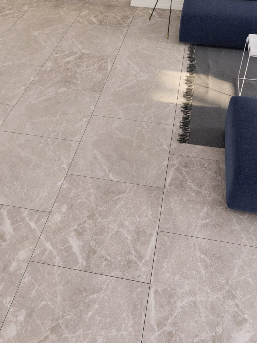Victoria Cloud Porcelain Tile - 600x600mm