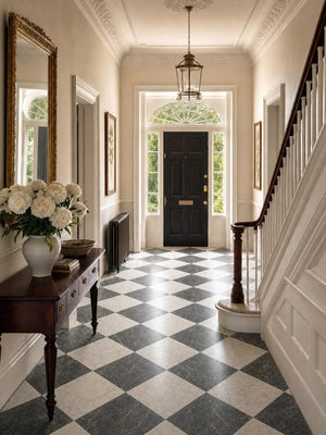 Lusso Verde + Carrara Marble Checkerboard Porcelain Tile - 300x300x12mm