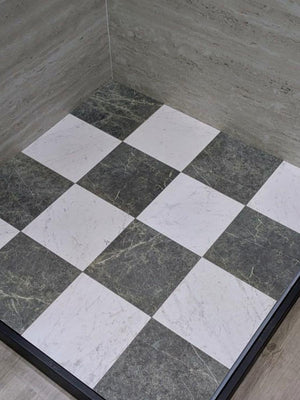 Lusso Verde Marble Effect Porcelain Tile - 300x300x12mm