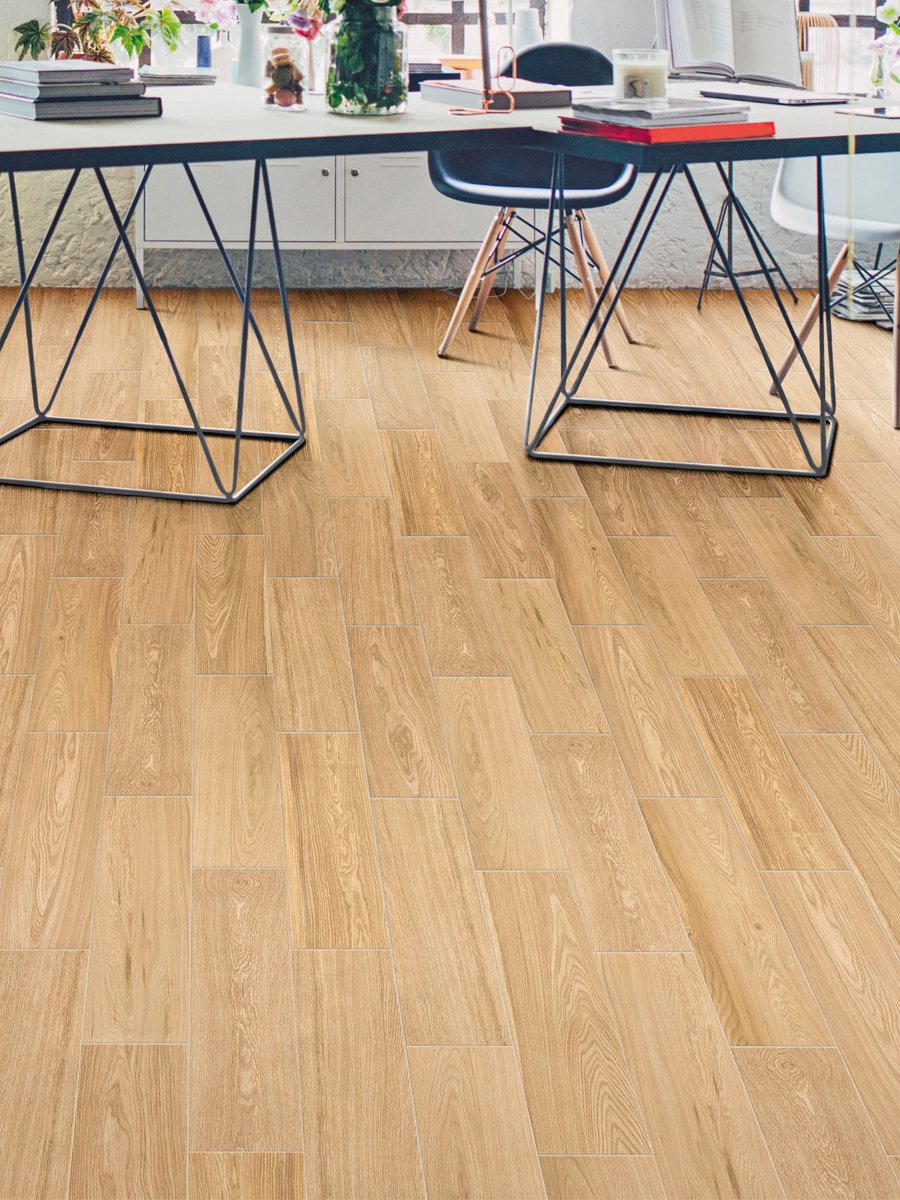 Visual Oak Italian Wood Effect Indoor Tiles - 500x125mm