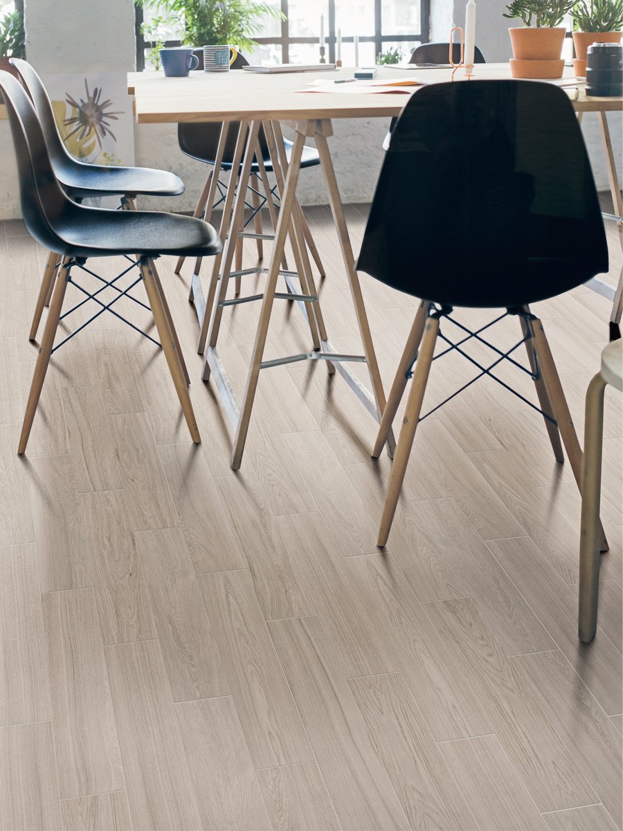 Visual White Italian Wood Effect Indoor Tiles - 500x125mm