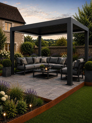 Wonder Rectractable Roof Motorised Pergola with LED Lights - 3m x 4m