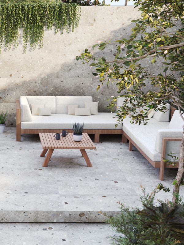 Boule Terrazo King Size Outdoor Porcelain Paving Slabs - 1200x600mm