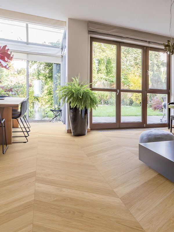 Dream Honey Chevron Wood Effect Italian Porcelain Tile - 850x150mm
