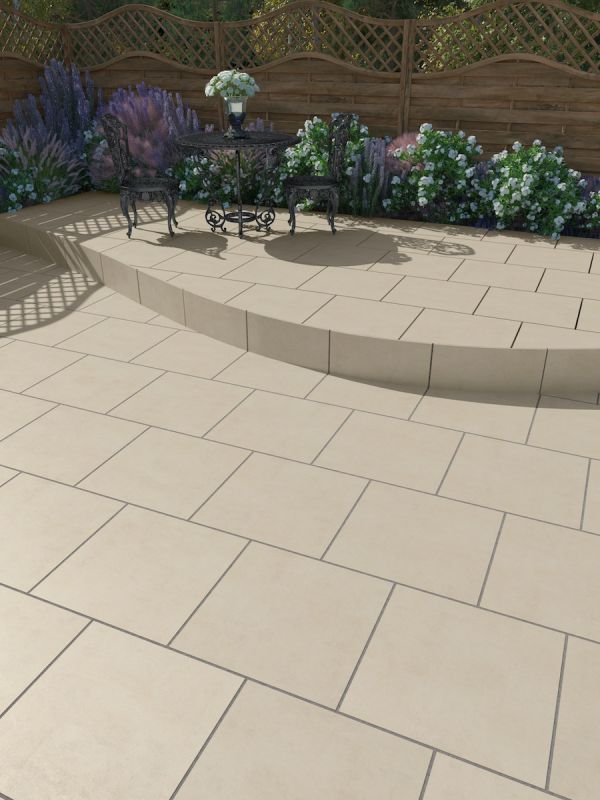 Eclipse Ivory Virtue Vitrified Porcelain Paving Slabs - 600x600