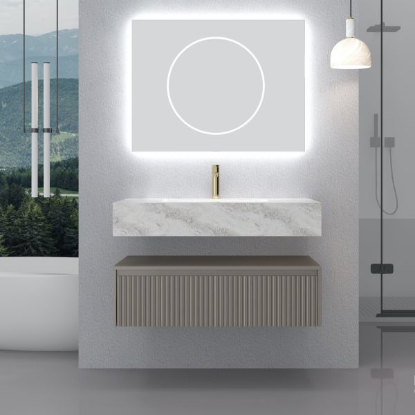 Modena Porcelain Floating Vanity With Soft Touch Drawer - 800mm / 1000mm

