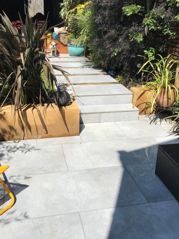 Marmo Gris Marble Effect Outdoor Porcelain Paving Slabs - 1200x600 Pack