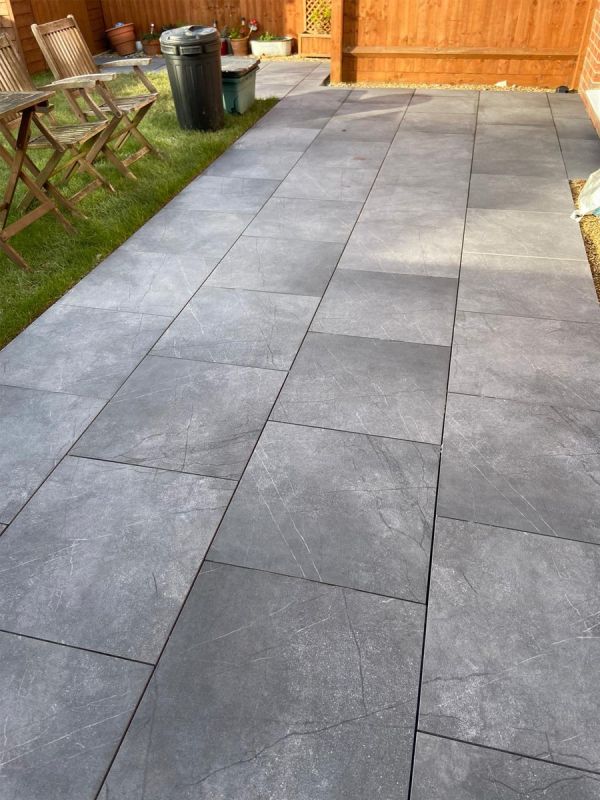 Marmo Anthricita Marble Effect Outdoor Porcelain Paving Slabs - 600x600 Pack