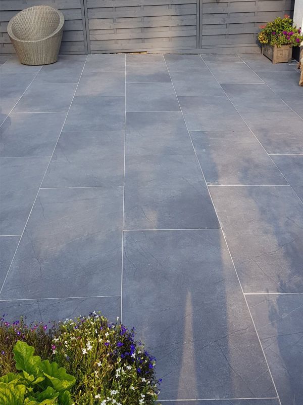 Marmo Anthricita Marble Effect Outdoor Porcelain Paving Slabs - 1200x600 Pack