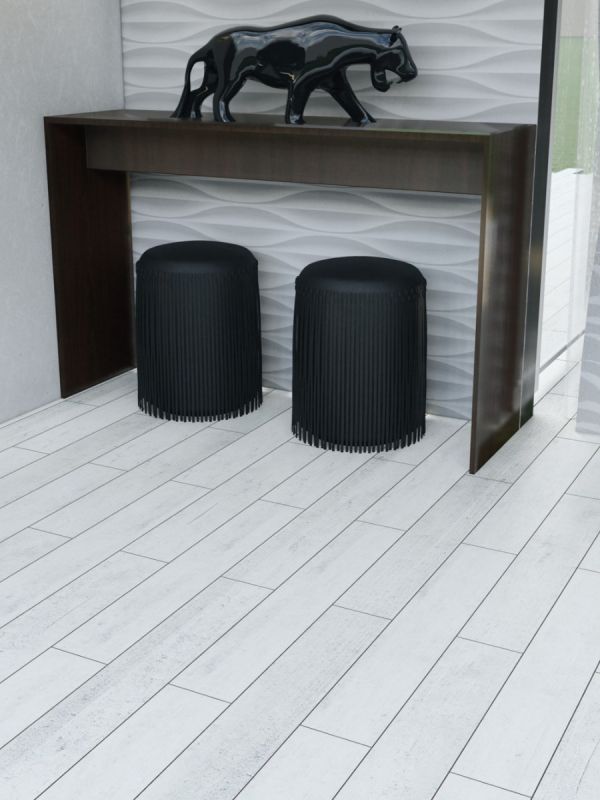 Lata Silver Wood Effect Floor Tile - 900x150mm