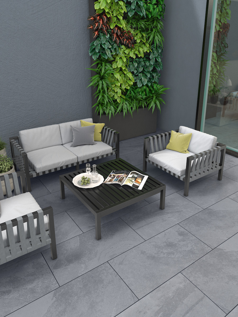 Victoria Grey Outdoor Porcelain Paving Slabs - 900x600mm