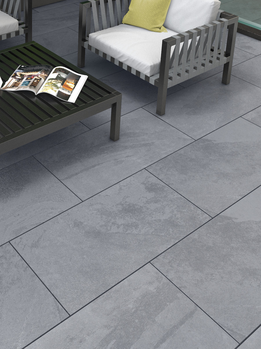 Victoria Grey Outdoor Porcelain Paving Slabs - 900x600mm