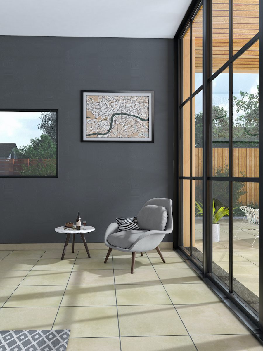 Beige Sandstone Effect Indoor Wall & Floor Tile - 600x600(mm)