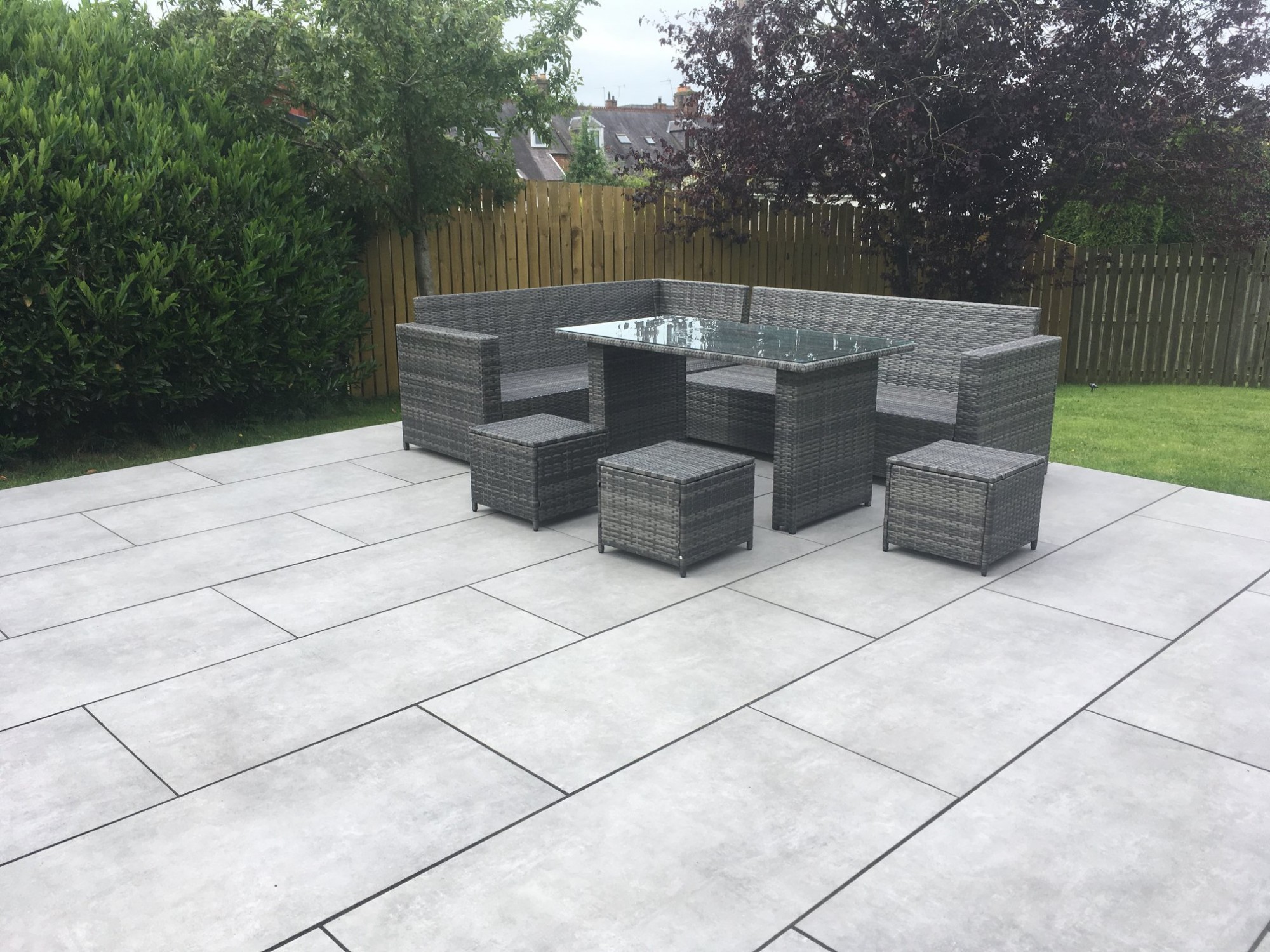 Eclipse Silver King Size Outdoor Porcelain Paving Slabs - 1200x600 Pack