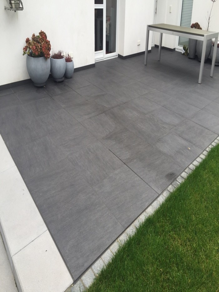 Ardesia Nero Virtue Vitrified Porcelain Paving Slabs - 900x450 Pack