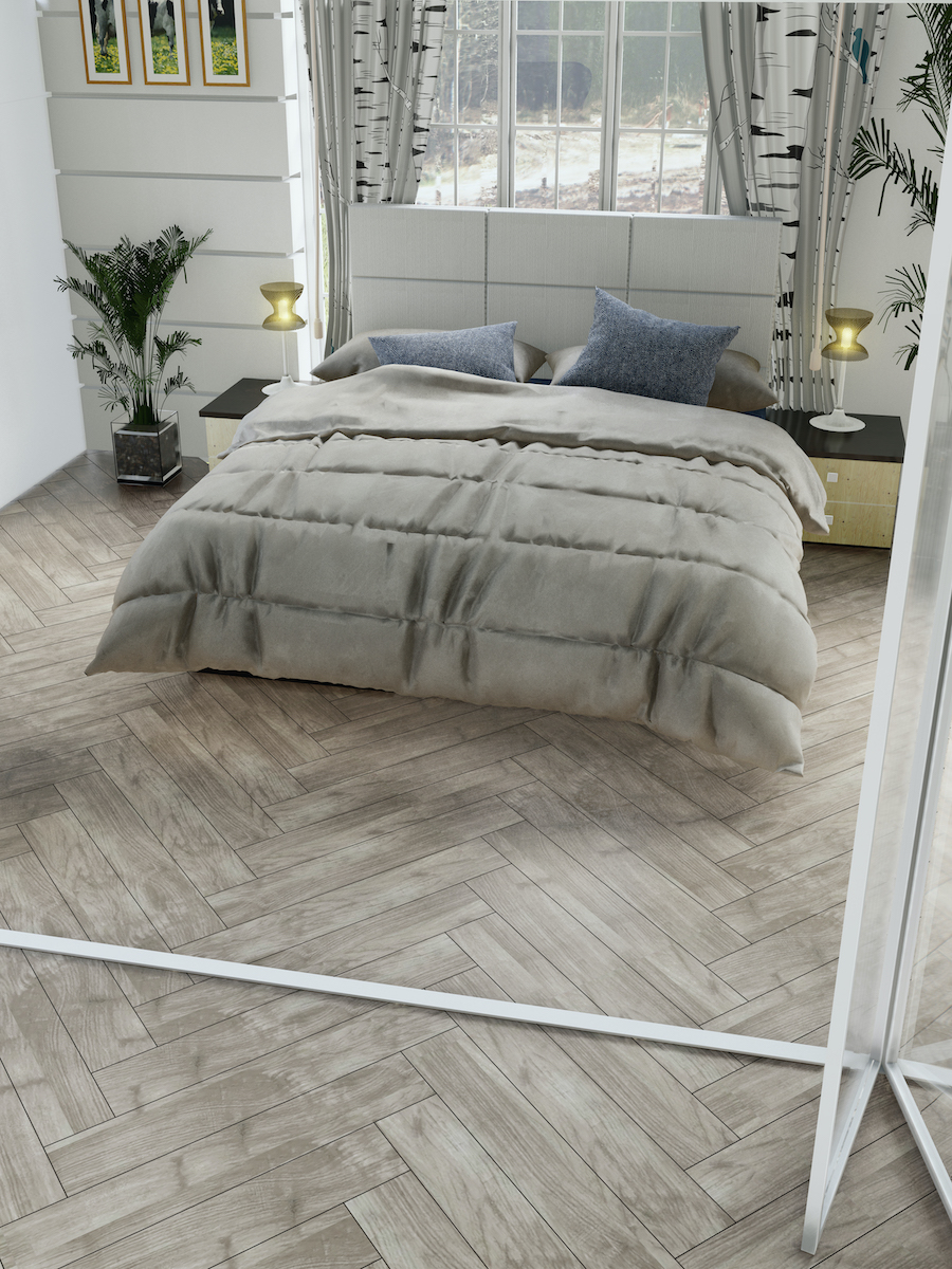 Atelier Teak Wood Effect Herringbone Floor & Wall Tiles - 900x150(mm)