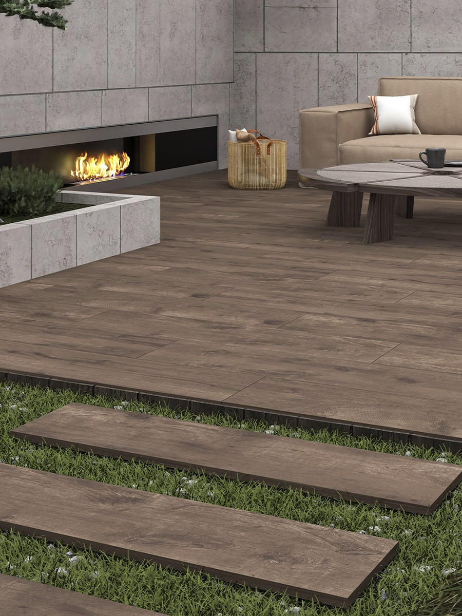 Vintage Wood Avana Effect Outdoor Tile - 1200x300x20mm