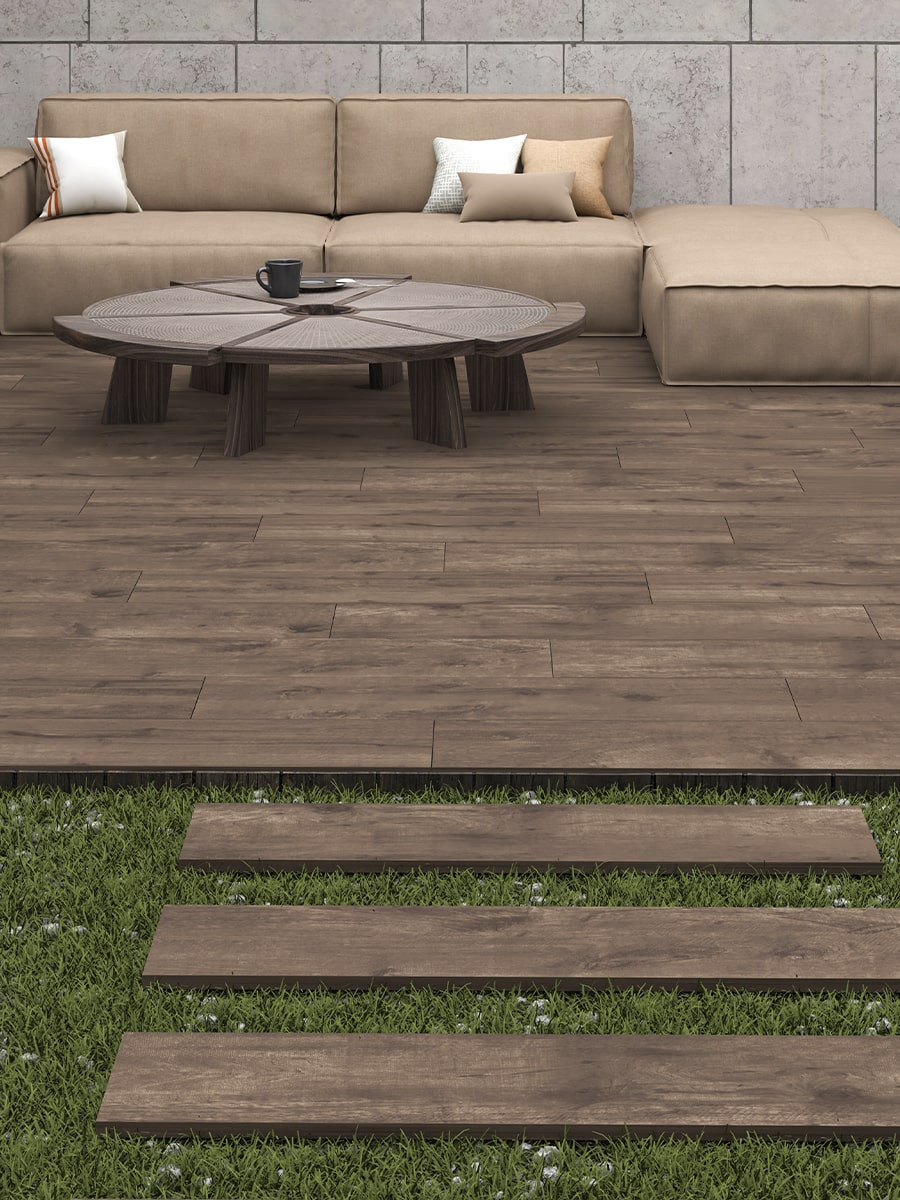 Vintage Wood Avana Effect Outdoor Tile - 1200x300x20mm