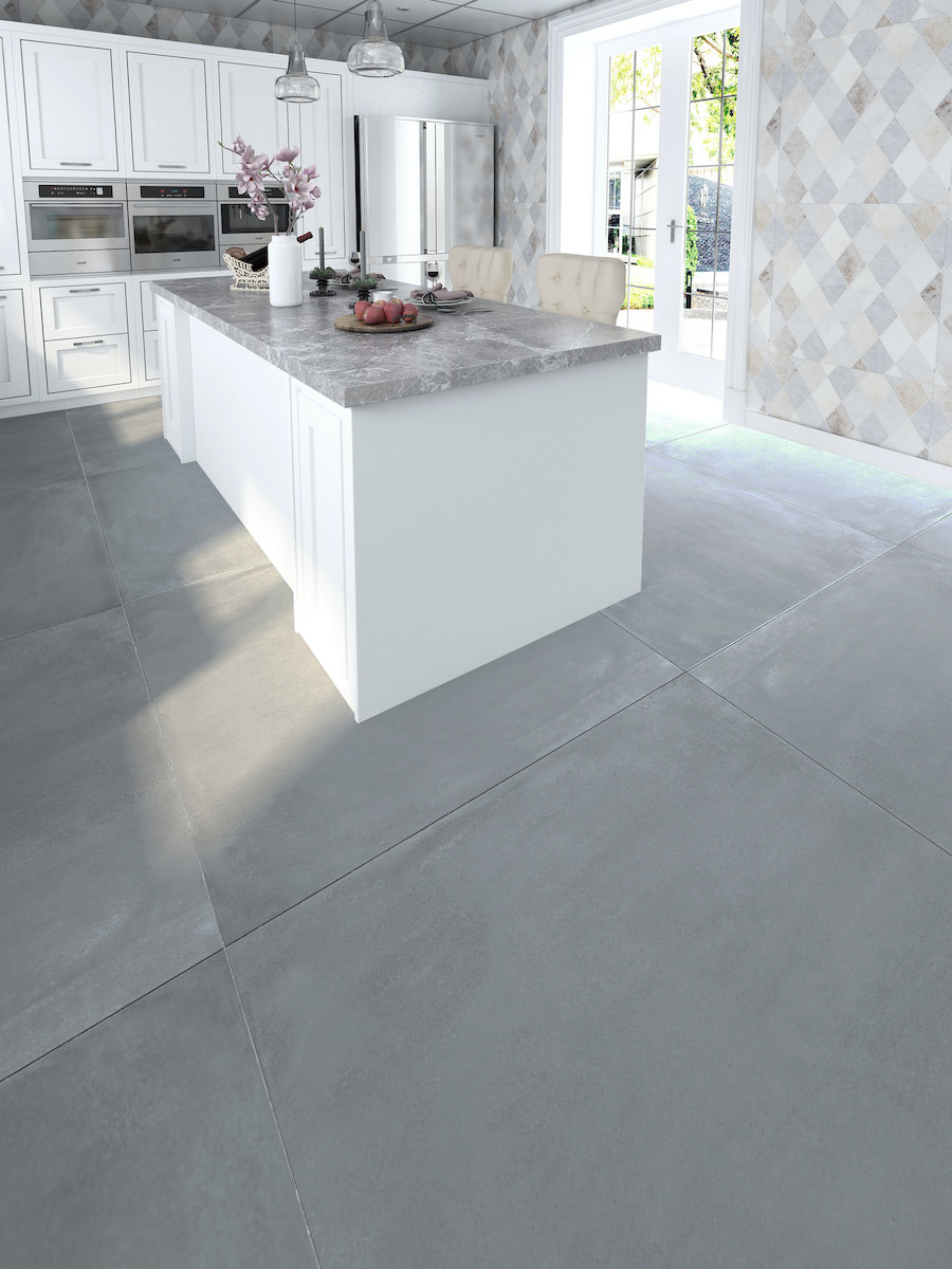 XXXL Concrete Charcoal Indoor Floor & Wall Tiles 1200x1200 (mm)